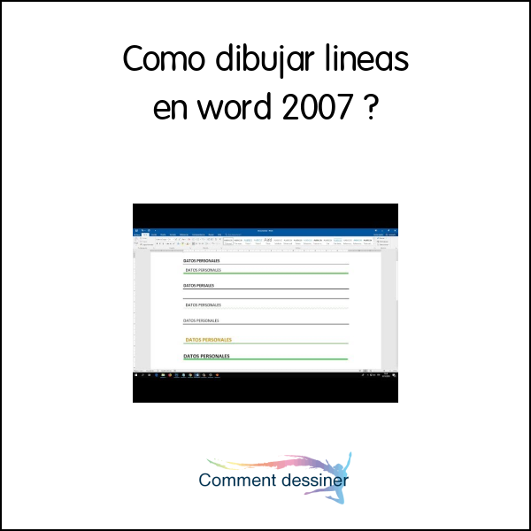 Como dibujar lineas en word 2007